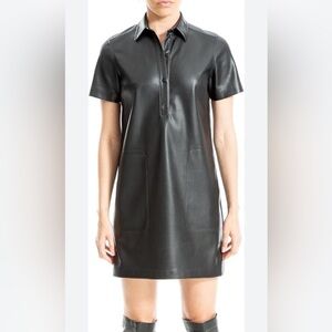 MAX STUDIO FAUX LEATHER MINI DRESS